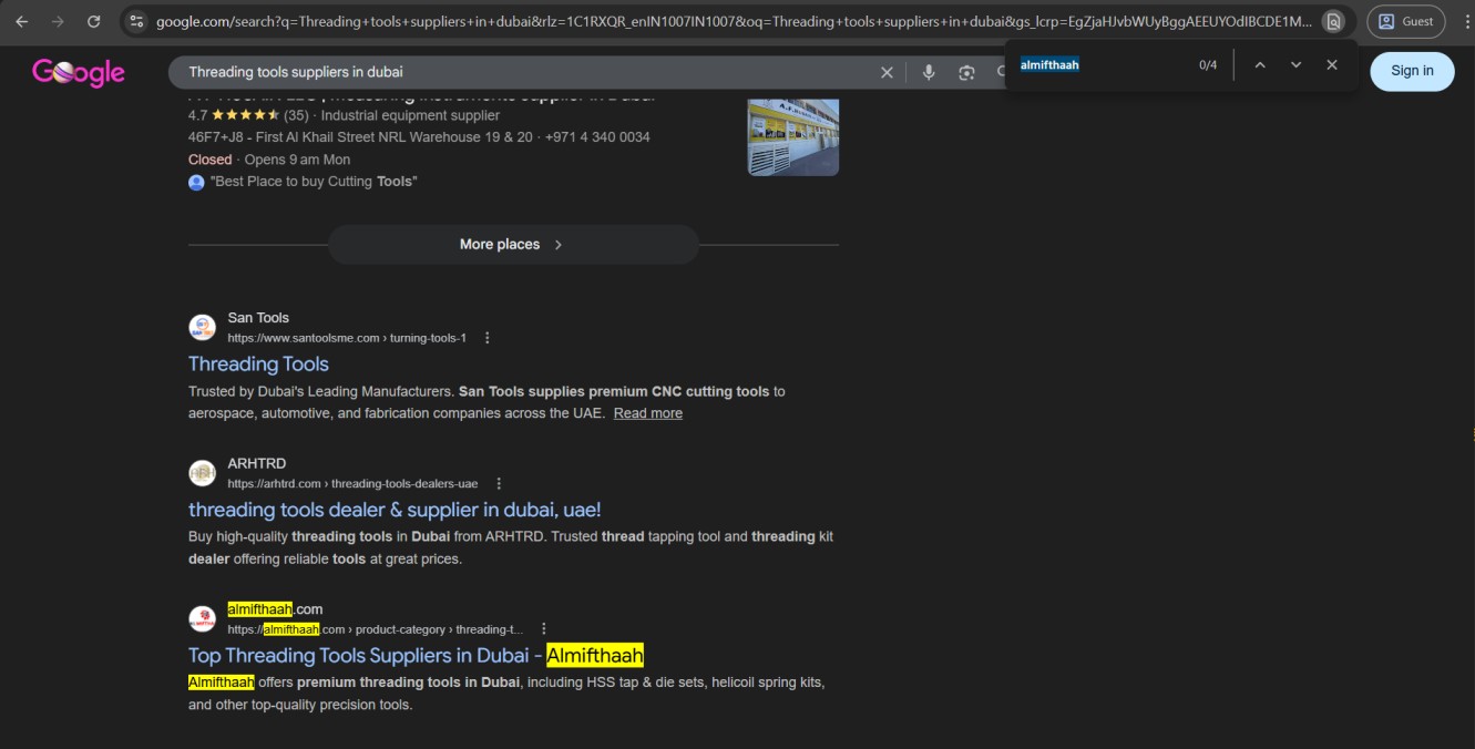 threading tools supplier in dubai