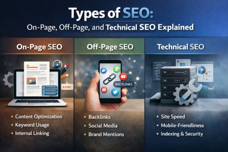 Types of SEO: On-Page, Off-Page, and Technical SEO Explained