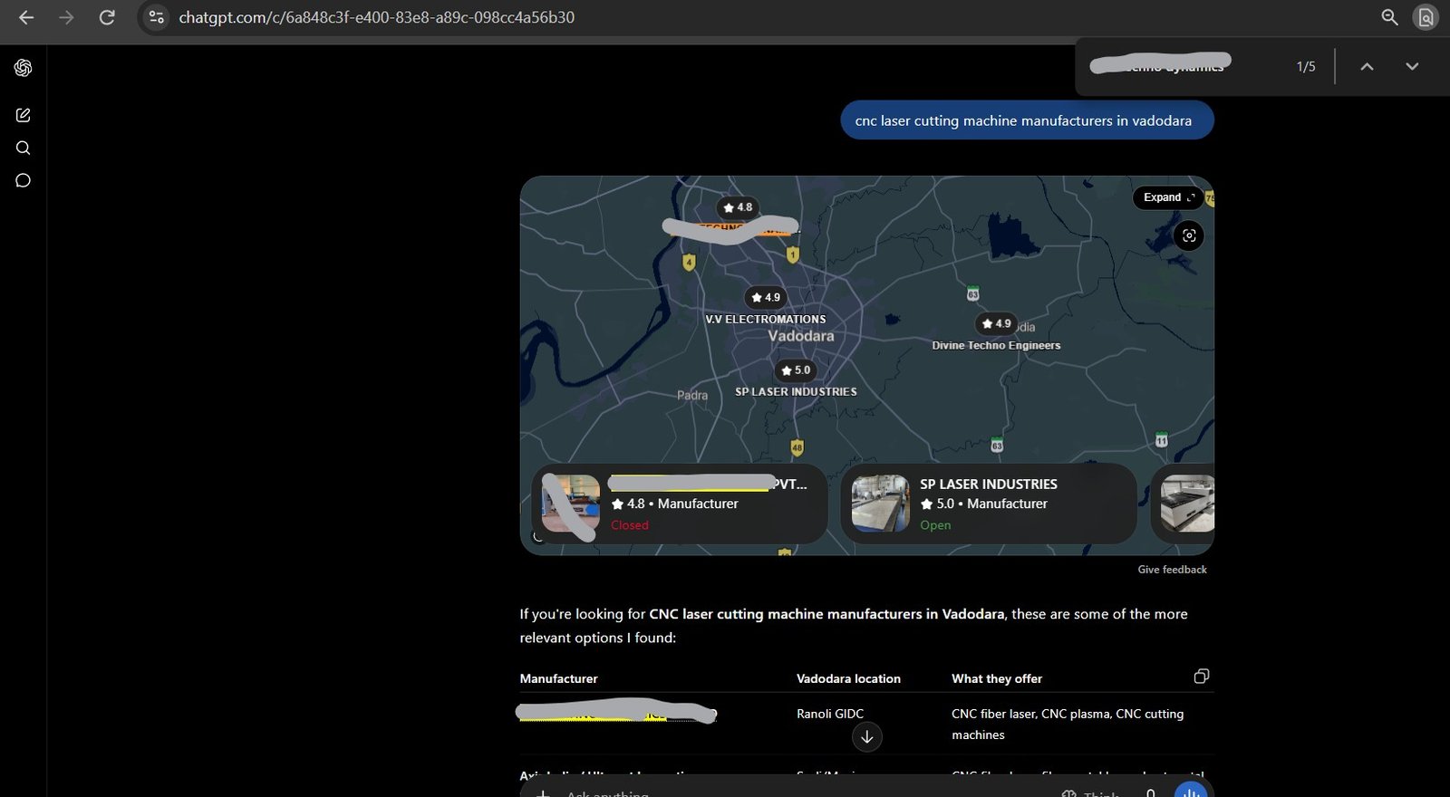 Website cited in ChatGPT search results